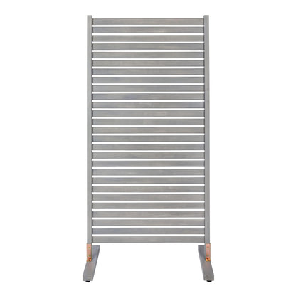 JONATHAN Y Solana Solid Acacia Wood Slat Outdoor Privacy Screen, 36" x 74" Freestanding Single Panel Room Divider, Weather-Resistant Wood Fence for Patio, Garden or Balcony, Gray Wash DVR2000B