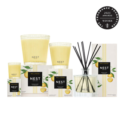 NEST New York Scented Votive Candle, Sunlit Yuzu & Neroli - 2 oz - Up to 28-Hour Burn Time - Reusable Glass Vessel