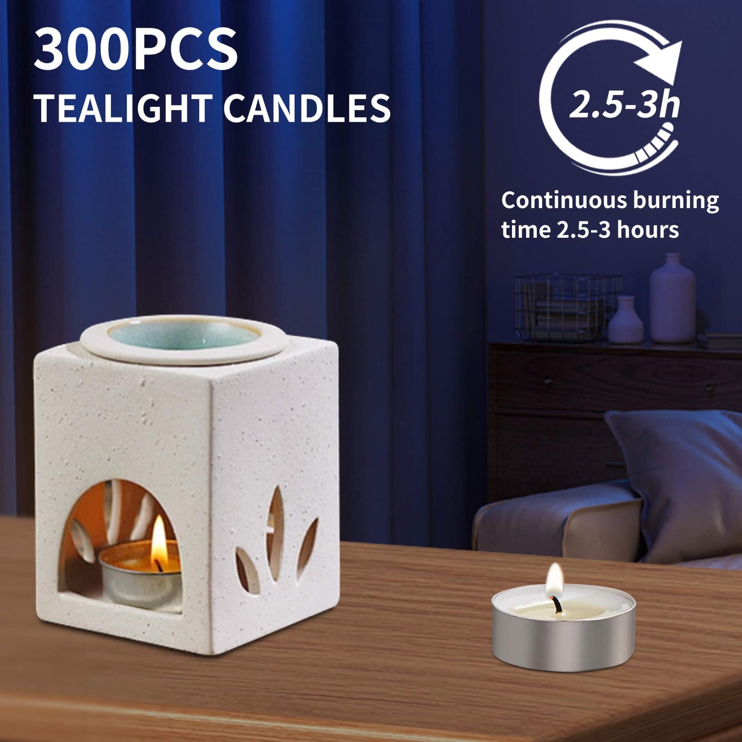 UNBREAKABLE - Tea Light Candles 300 Pack – Unscented Long Lasting 3 Hour Burn – White Smokeless Tealights for Decoration, Holiday, Party, Wedding, Home Use