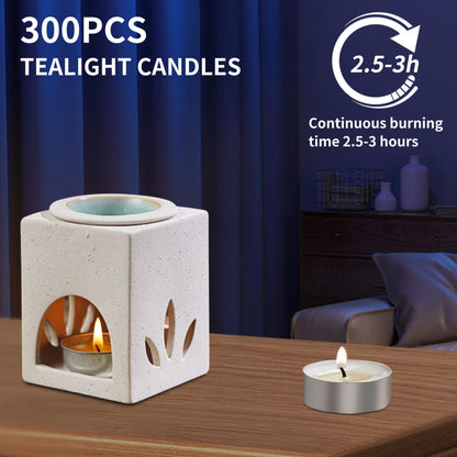 UNBREAKABLE - Tea Light Candles 300 Pack – Unscented Long Lasting 3 Hour Burn – White Smokeless Tealights for Decoration, Holiday, Party, Wedding, Home Use