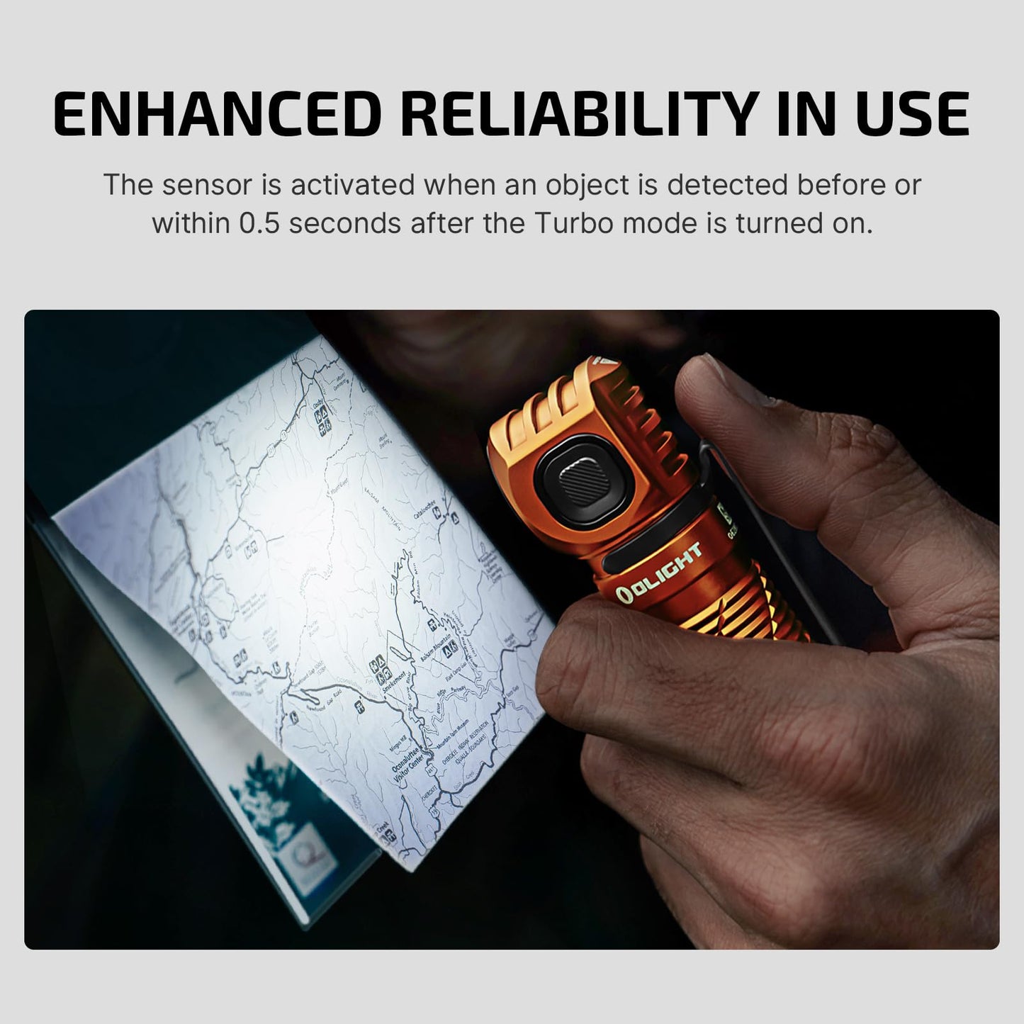OLIGHT Perun 3 Rechargeable Headlamp Flashlight, 3000 Lumens LED Headlight with Red Light, Waterproof Head Lamp with Headband for Outdoor Camping, Hiking, Working(Orange)