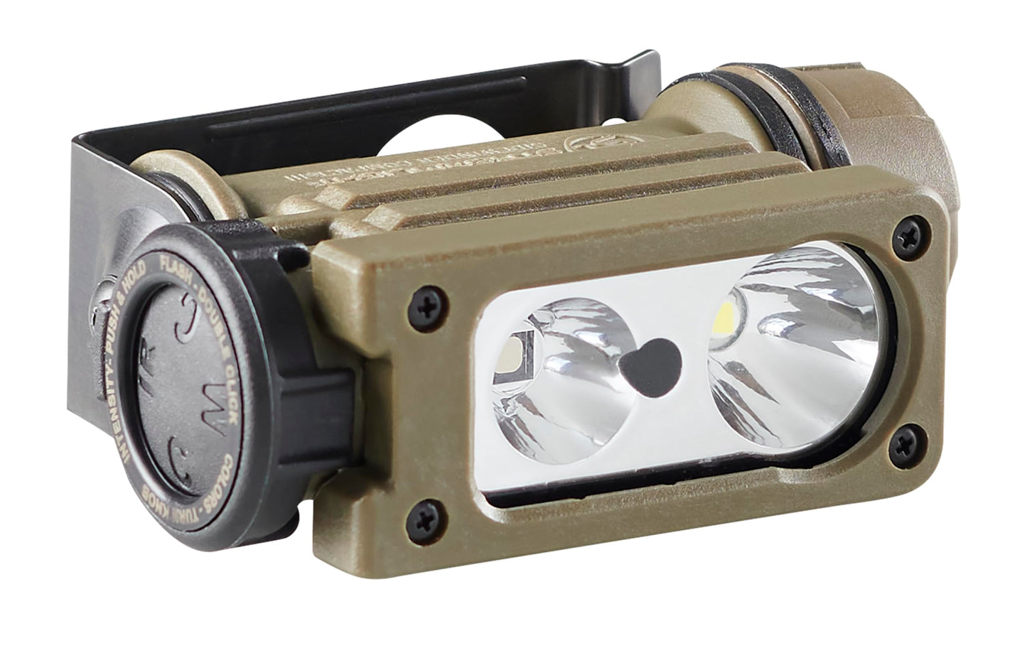 Streamlight 14213 Sidewinder Compact III 275-Lumen 3200 Candela User Configurable Model Hands-Free Angle Head Flashlight with White, Blue, Green, Red LEDs, and IR, Coyote