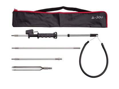 A MC JIOU Fishing Pole Spear Trigger Glass Fiber 5.5' Travel 3 Pieces Hawaiian Sling with 3 Prong Tip and Bag