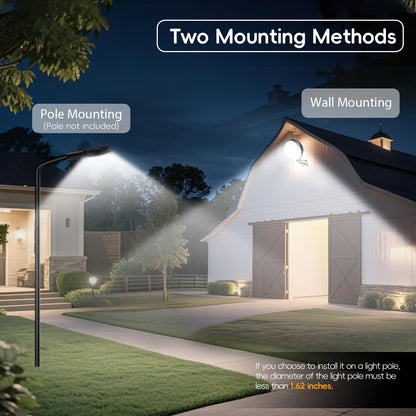 MOONTIP 150W 4 Pack 20000LM Dusk to Dawn Outdoor Lighting, LED Barn Lights Outdoor with 150° Adjustable Photocell Pole Light 6500K Flood Light, IP66 Waterproof Area Street Light for Garage Yard