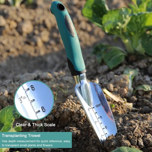 FANHAO Garden Tools Set - 3 Piece Heavy Duty Cast Aluminum Tools with Non-Slip Handles | Durable Gardening Gifts for All