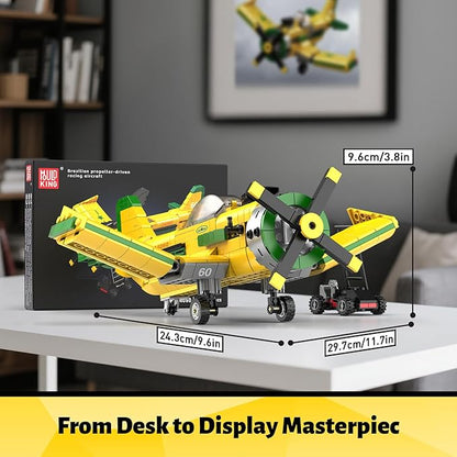 Mould King 24060 Race Plane Building Toy for Kids 562PCS Propeller Airplane Model Blocks Set for Display Collection STEM Toy Gift for Boys and Girls Ages 8+