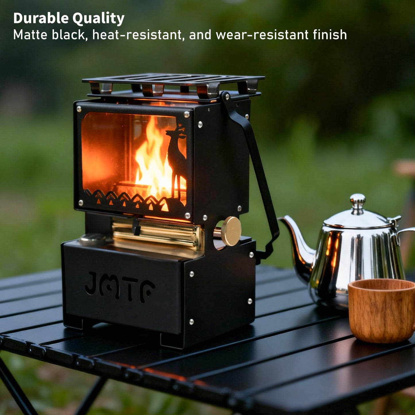 HAIGE Portable Oil Lantern & Stove: Outdoor Camping Fuel Lamp for Lighting, Cooking and Warming | Compact, Black