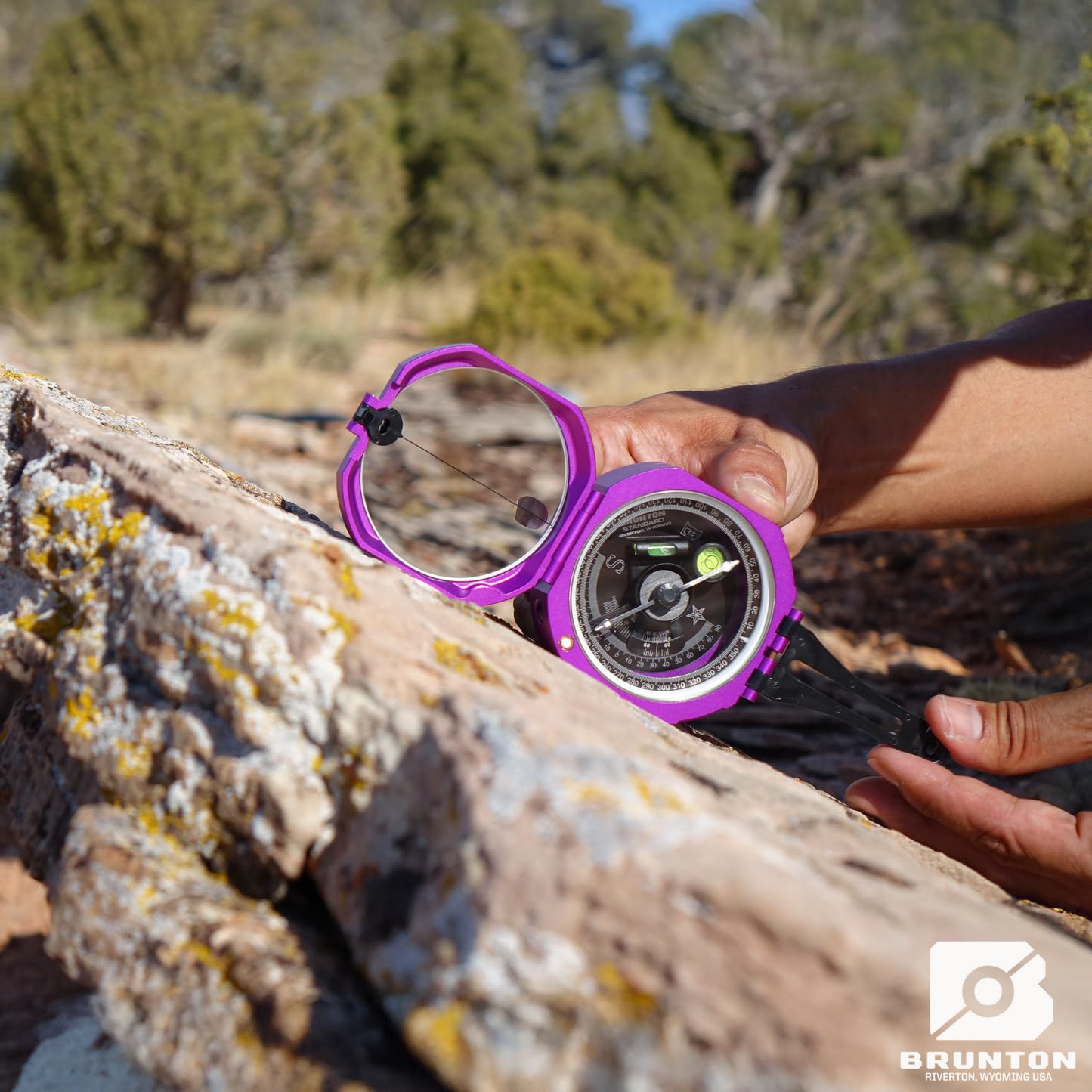 Brunton Standard Transit, Azimuth (0–360°), Purple - Professional Pocket Transit with Clinometer