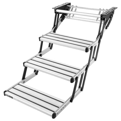 VEVOR RV Steps, 3-Step, 440 lbs Load Capacity, Manual Retractable RV Stairs, Telescopic Folding Aluminum Alloy Camper Steps, Steel Frame Non-Slip Entry Stairs for Camper Van Motorhome Travel Trailer