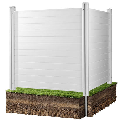 VEVOR Outdoor Privacy Screens, 50" W x 50" H Air Conditioner Fence, Pool Equipment Enclosure, Horizontal Vinyl Privacy Fence, Perfect to Enclose Trash Can and A/C Units (2-Panel)