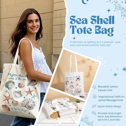 Gifts for Women, 8pcs Ocean Happy Birthday Gifts for Women, Christmas Ideas Inspirational Get Well Soon Gift Baskets Mothers Day Box w/ Seashell Tote Bag for Her Mom Sister Friend Friendship