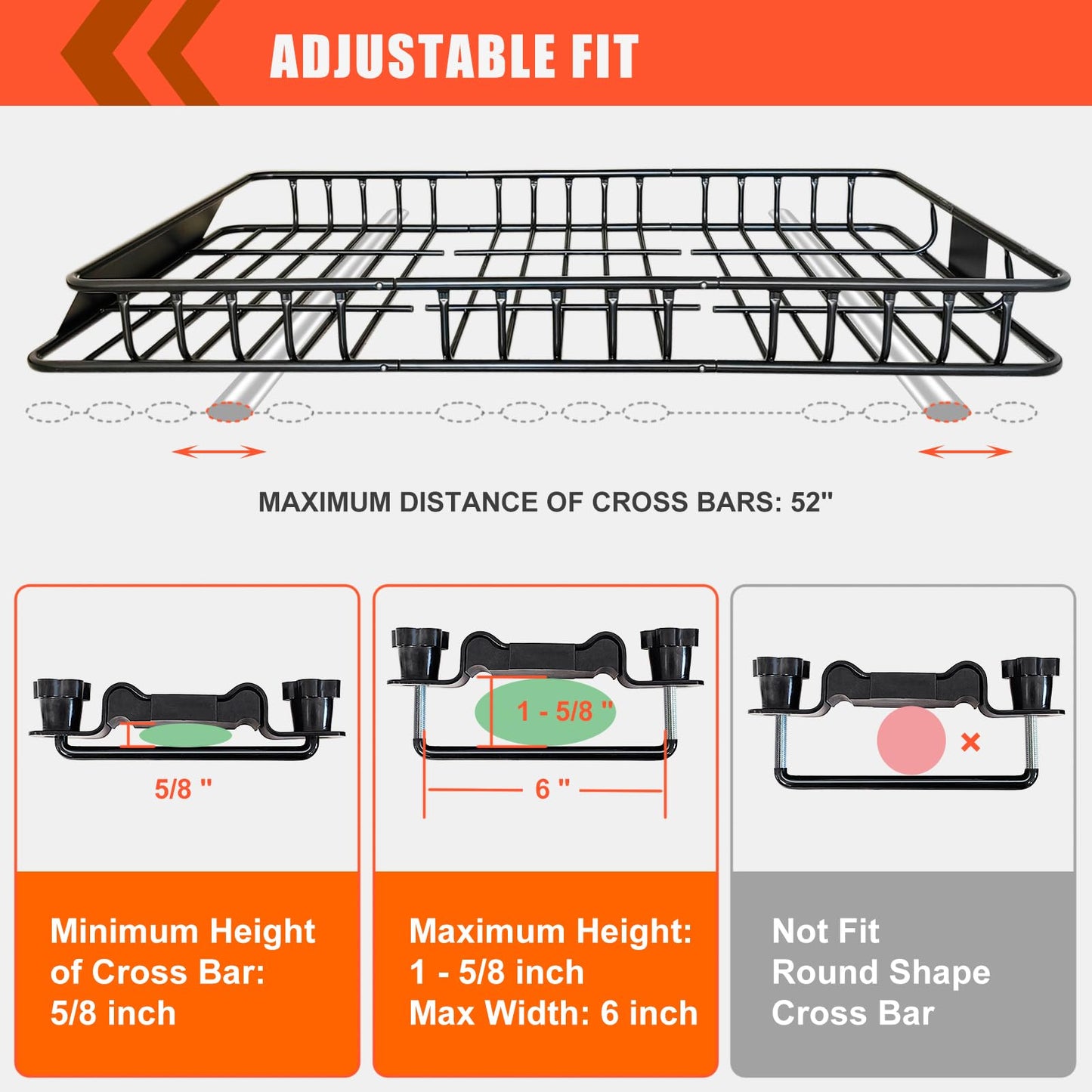 Roof Rack Carrier Carrier Basket 65"*39"*6"+Waterproof Bag 20 Cubic Feet(51"*40"*17"),and Cargo Net with Attachment Hooks,Ratchet Straps.200 Lbs Capacity,Universal Rooftop Small Size Roof Rack
