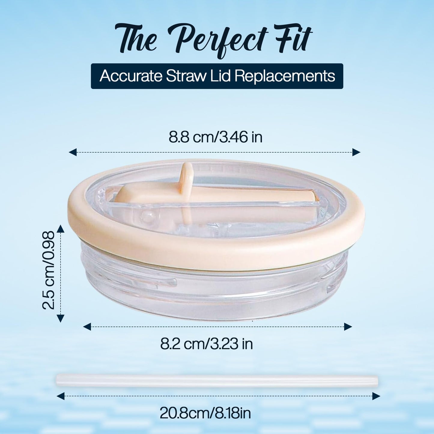 2 PCS 30oz Tumbler Lids with Flip Straw - Reusable, Spill-Proof, Leak-Proof Replacement Lid for stainless steel Tumblers"(white cream)