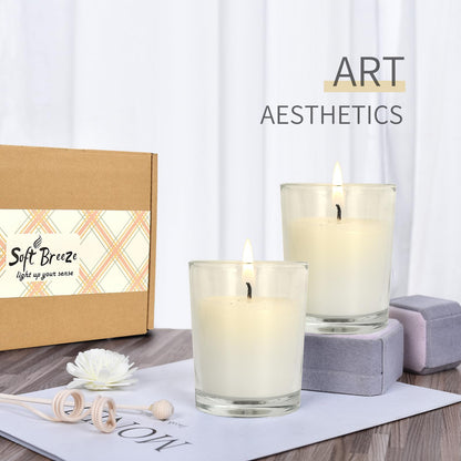 Soft Breeze 24 Pack Ivory Unscented Votive Glass Candles for Wishing, Hydrotherapy, Wedding, Birthday, Holiday, Party