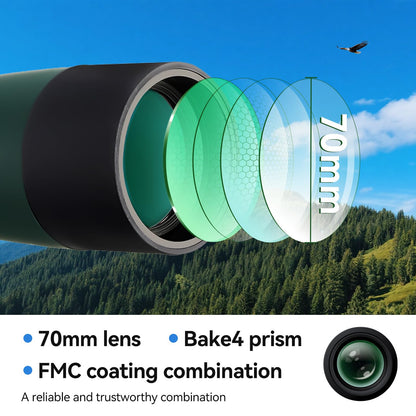 SVBONY SV28 Spotting Scope with Tripod & SC002 WiFi Camera for Digiscoping, Waterproof & Fofproof, 25-75x70mm Long Range Spotter Scope for Target Observing, Bird Watching