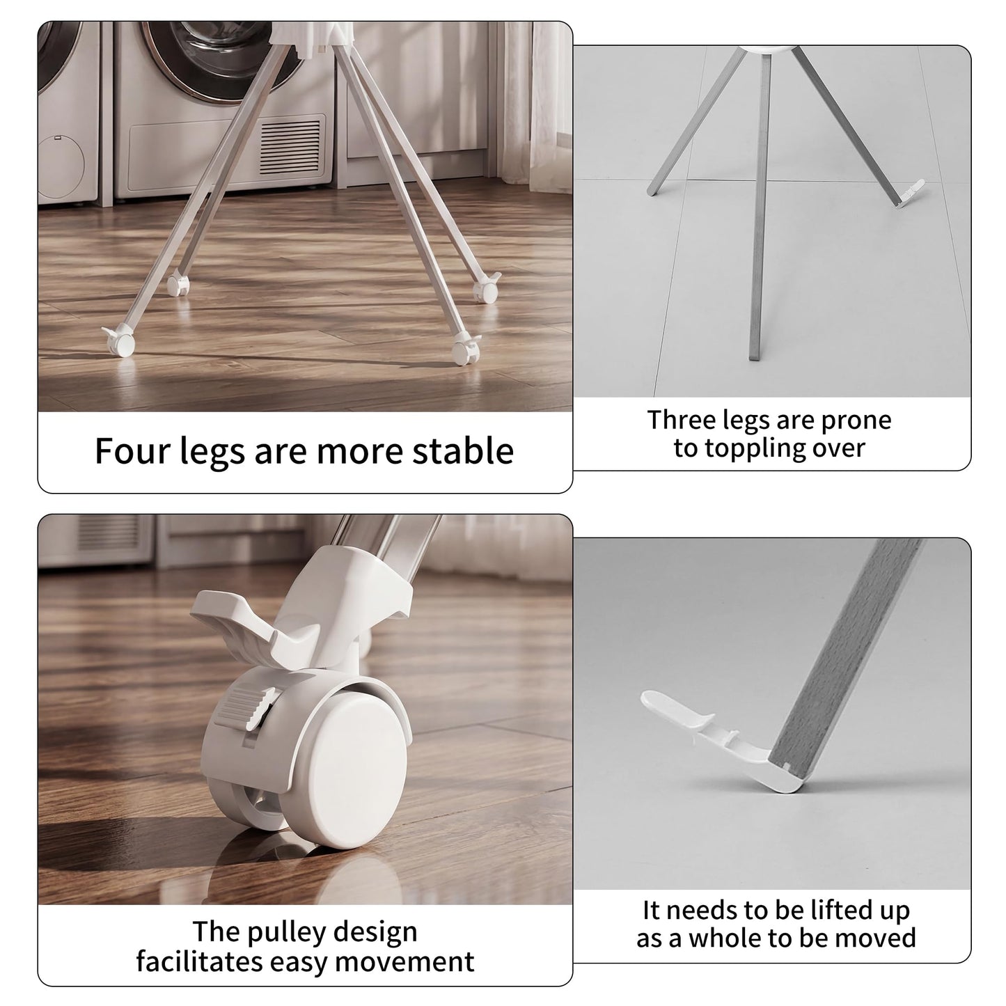 RFOUO Clothes Drying Rack Aluminum-4 Legs 16rods Single Layer, Portable Foldable Drying Rack,Space Saving Laundry Drying Rack,Drying Rack Clothing for Laundry Bedroom Household