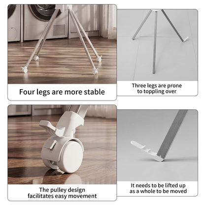 RFOUO Clothes Drying Rack Aluminum-4 Legs 16rods Single Layer, Portable Foldable Drying Rack,Space Saving Laundry Drying Rack,Drying Rack Clothing for Laundry Bedroom Household