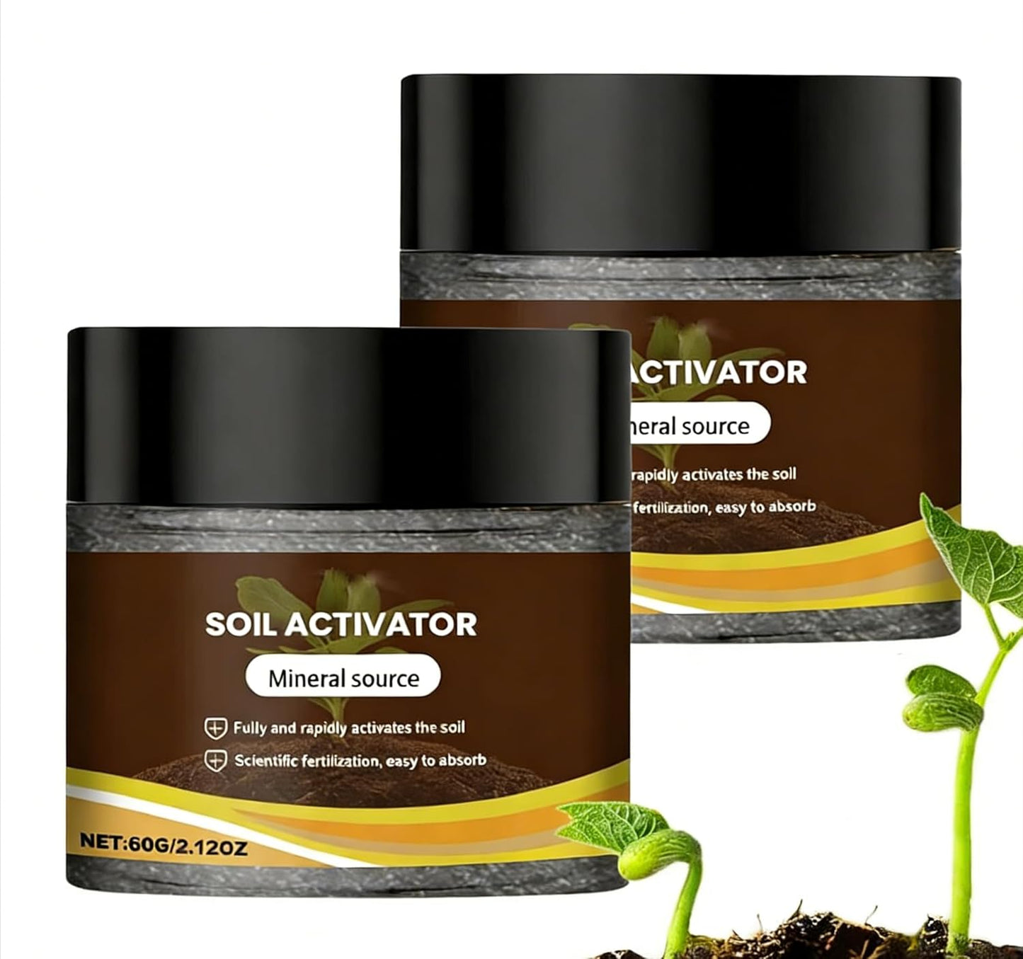 Organic Soil Activator by [Brand Name] - Water-Soluble Formula for Enhanced Root Growth & Nutrient Absorption | 120g (2PCS)