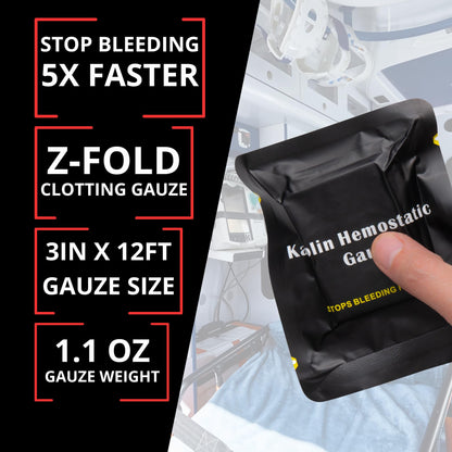 First Aid Advanced Hemostatic Gauze - Flexible Blood Clotting Gauze - to Stop The Bleed Kit Faster Wound Packing with Quick Clotting Medical Gauze - Survival Kit Supplies (Pack of 10)