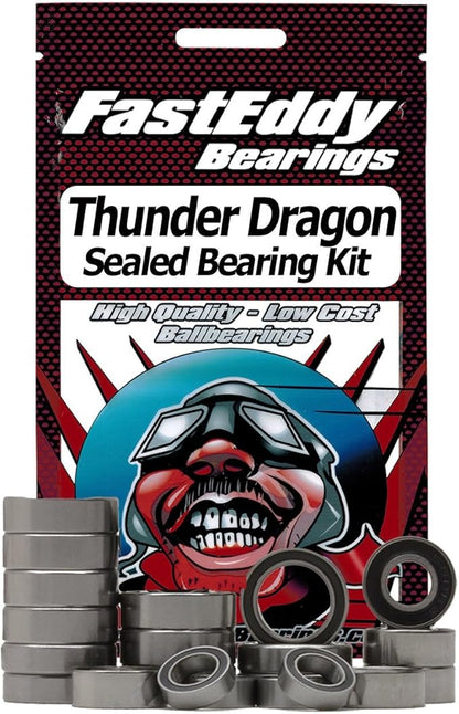 FastEddy Bearings Compatible with Tamiya Thunder Dragon (58067) Sealed Bearing Kit