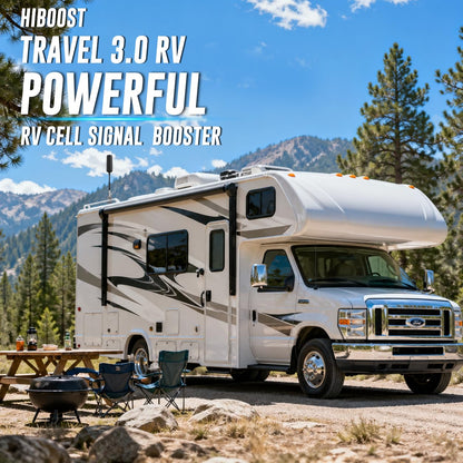 HiBoost Travel 3.0 RV Cell Phone Signal Booster | High Power Cellular Booster for RV, Van,Trailer| Boosts 4G & 5G LTE Magnetic Inside Antenna for All U.S. Carriers Verizon, AT&T, T-Mobile FCC Approved