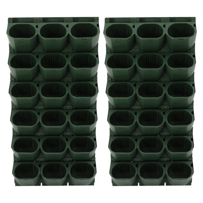 lxrnqcey Vertical Wall Planter, Wall-Mounted Flower Pot Holder with 36 Pots, Outdoor Wall Planter System, Hanging Vertical Wall-Plant for Yard Garden Balcony Home Decoration (Army Green)
