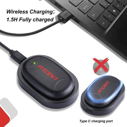FITCENT Rechargeable Heart Rate Monitor Chest Strap 5.3 kHz/Bluetooth 5.0/ANT+, Heart Rate Sensor for Peloton Strava Zwift DDP Yoga