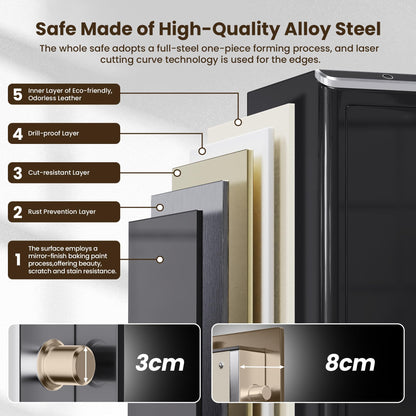 YAYAG 120IB Fireproof Waterproof Extra Heavy-Duty Steel Large Safe Box with Biometric Fingerprint Lock, Touch Keypad, Jewelry Drawer, Voice Prompt, 10.5 CuFt Security Document Safes for Home Office