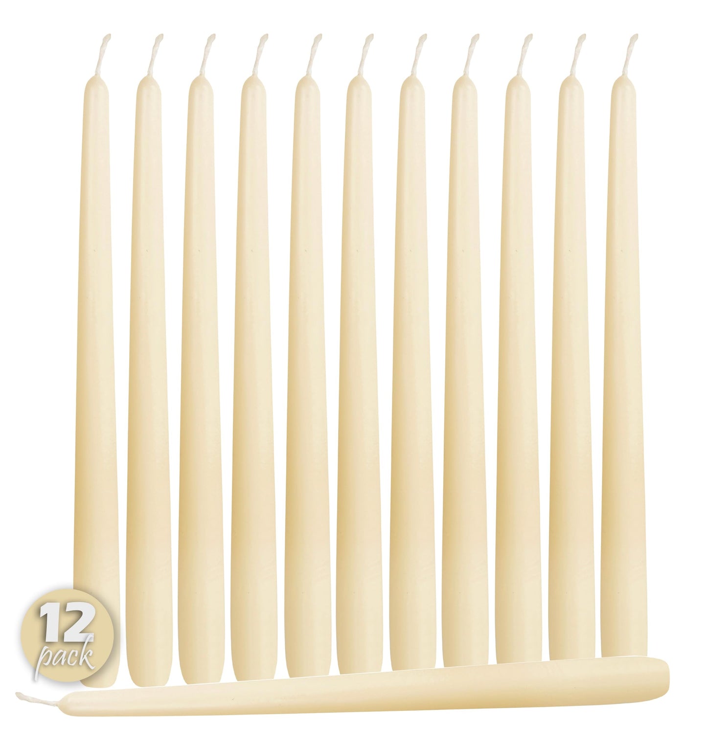 Hyoola 12 Pack Tall Taper Candles - 14 Inch Woolwhite Dripless, Unscented Dinner Candle - Paraffin Wax with Cotton Wicks - 12 Hour Burn Time