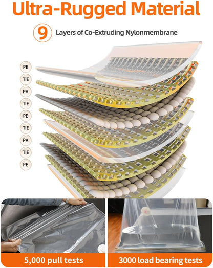 Skiennix Vacuum Storage Bags - Space Saver for Clothing, Bedding & Memory Foam | Medium Size