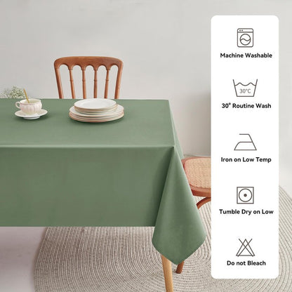 Romanstile Spring Rectangle Tablecloth - Waterproof and Wrinkle Resistant Washable Polyester Table Cloth for Kitchen Dining/Party/Wedding Indoor and Outdoor Use (52 x 70 inch, Sage Green)