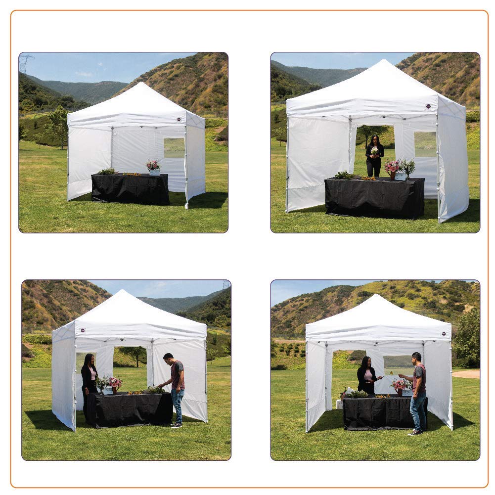 iMPACT Canopy USA 10' x 10' Canopy Kit, Includes 4 Sidewalls One with Door and Window, 4 Weight Bags, Spike & Rope, Roller Bag, White