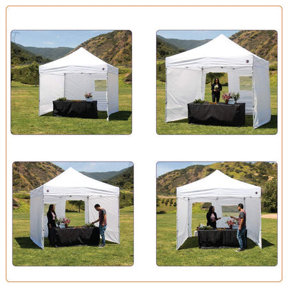 iMPACT Canopy USA 10' x 10' Canopy Kit, Includes 4 Sidewalls One with Door and Window, 4 Weight Bags, Spike & Rope, Roller Bag, White