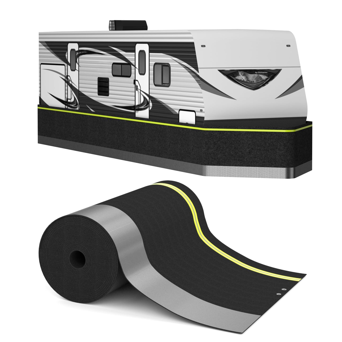Rv Skirting for Winter Camper Insulated Skirt for Travel Trailer 5th Wheel Motorhome & Class A/B/C,High-Density Fiberboard Mesh, Windproof Snow Proof,High 31.5 Inch/85 FT