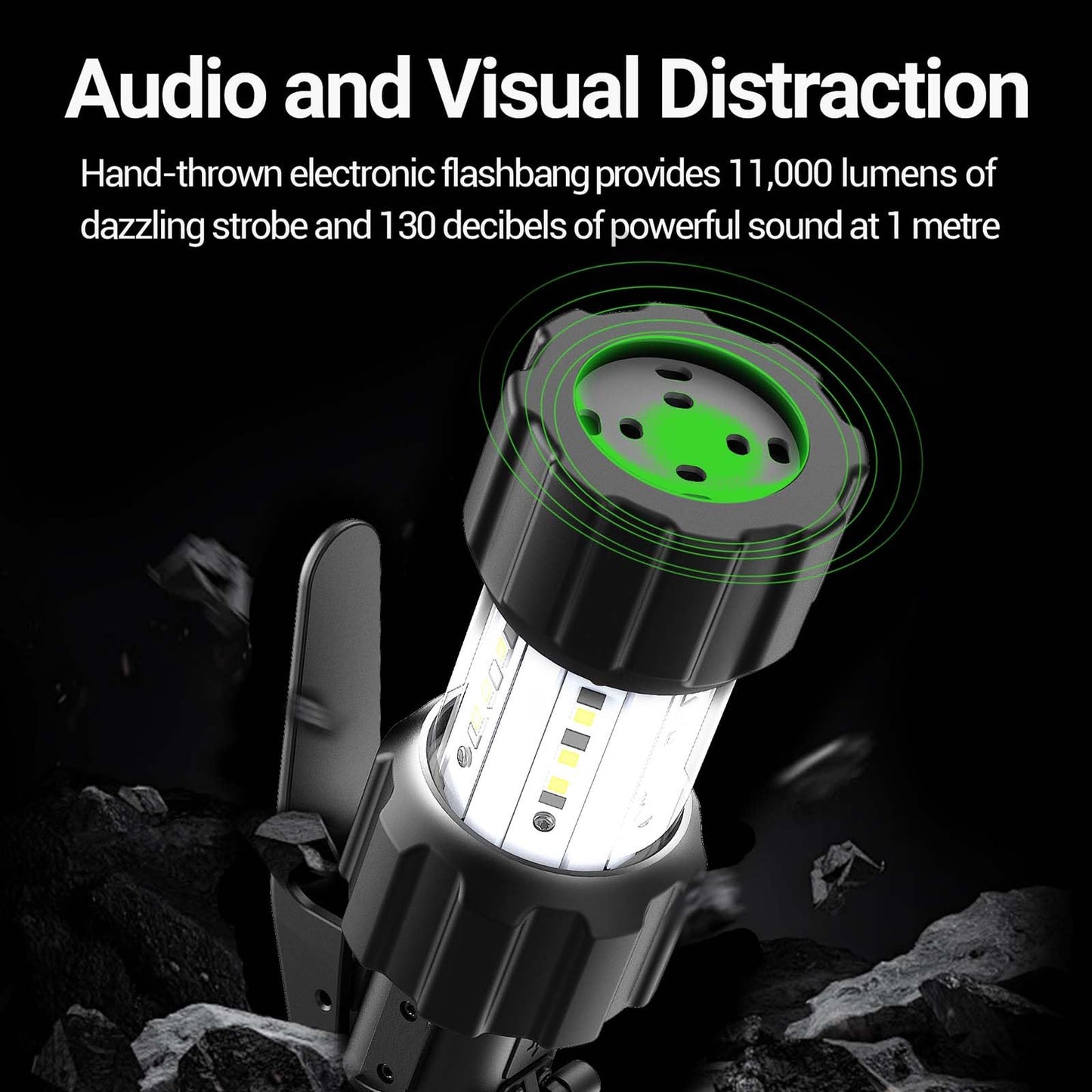 NEXTORCH ND30B Civilian Electronic Distraction Device, 11,000 Lumen Strobe Light & 130dB Audio Output in Rubber for Training, Home Security and Emergency Signaling