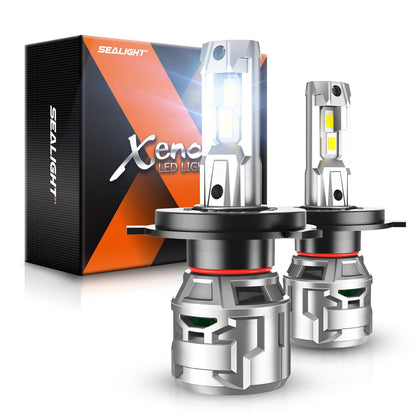 SEALIGHT H4 Fog Light Bulbs, 30000LM 6500K Cool White, IP68 Waterproof, Aluminum, Pack of 2