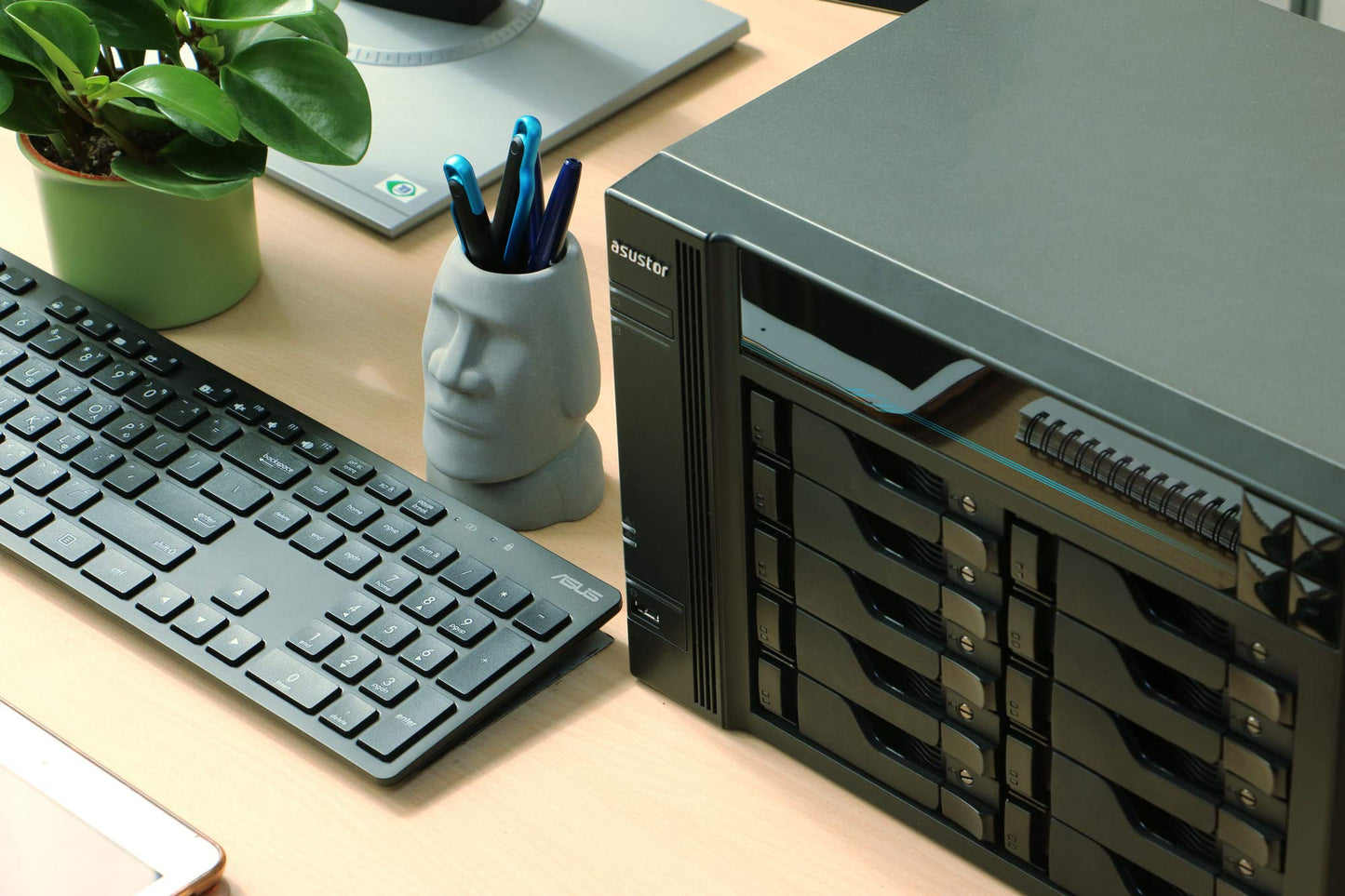 Asustor Lockerstor 10 AS6510T - 10 Bay NAS, Intel Atom C3538 Quad-Core, Dual 10GbE + Dual 2.5GbE, 8GB DDR4, 2 M.2 NVMe SSD Slot, Enterprise Network Attached Storage for Small Business (Diskless)