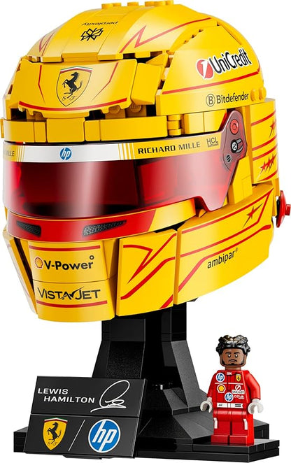 LEGO Editions Scuderia Ferrari HP Lewis Hamilton Helmet - Building Set for Teens Ages 14+ - Collectible F1 Display - Bedroom or Home Office Decor - Gift for Racing Fans - 43022
