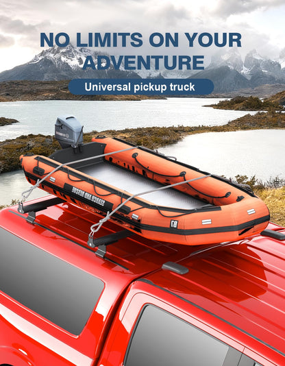 TideFree 57" Universal Roof Ladder Rack for Van & Pickup Truck Cap & Topper, Roof Rack, 2 Bars, Heavy Duty Aluminum Ladder Roof Van Rack Truck Rack (Drilling Required) Adjustable Ladder Rack (Black)
