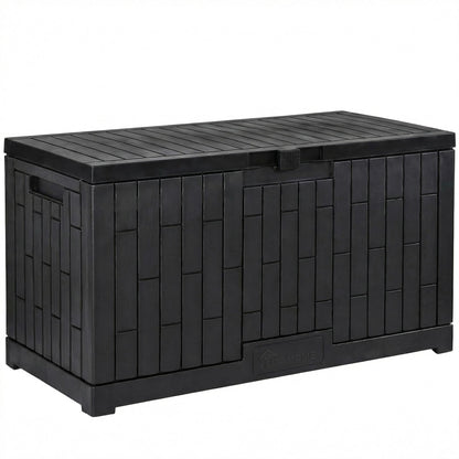 YITAHOME 120 Gallon Large Deck Box, 53"L x 22.7"W x 25.5"H Resin Outdoor Storage Box with Slide-Locking Lid for Patio Cushions, Garden Tools, Pool Supplies, Easy Assembly, Waterproof Lockable, Black