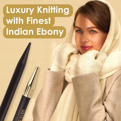 Lantern Moon Ebony Wood Interchangeable Circular Knitting Needles 5" (13cm) | US Size 11 (8mm)