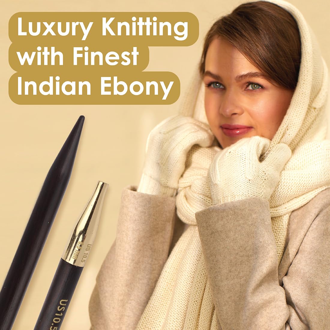 Lantern Moon Ebony Wood Interchangeable Circular Knitting Needles 5" (13cm) | US Size 10.5 (6.5mm)