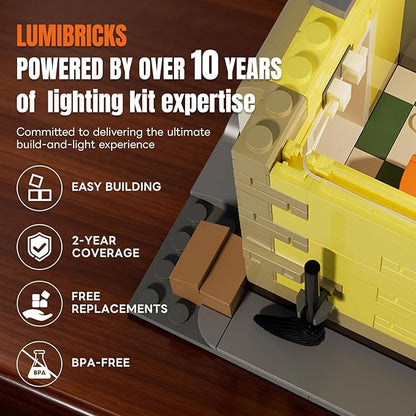 Barbershop Lighting Building Bricks Set - Street Fusion City Town Modular Playset Collection Display kit with Minifigures 2557 Pcs for Adults &amp Teens &amp Life Enthusiasts