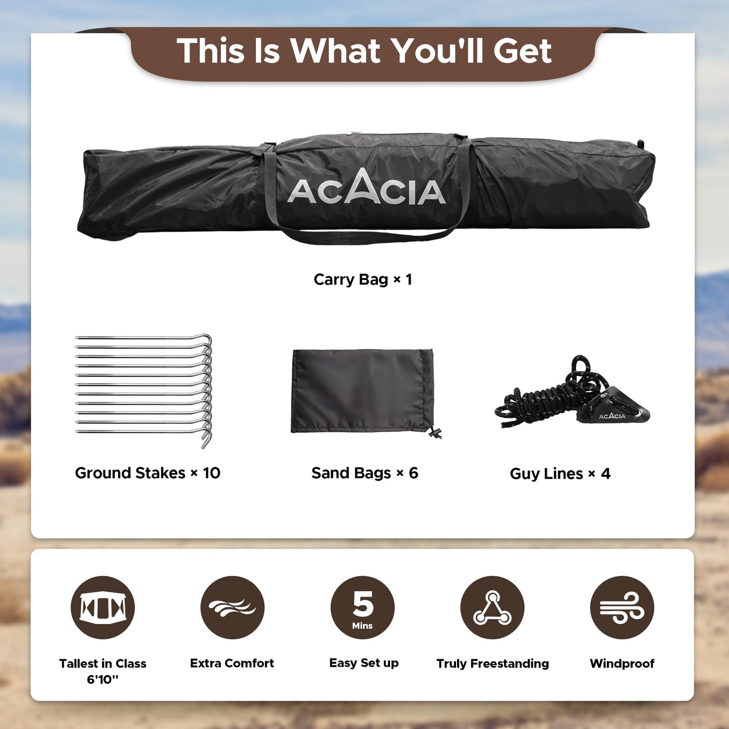 Space Acacia Lite Camping Tent | 4-8 Person Pop Up Tents for Camping | Lightweight & Durable Beach Tent | Level 7 Wind Resistance, UPF 50+ | Quick Setup for Camping & Backyard, Banyan