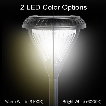 Gama Sonic Premier Outdoor Pathway Garden Landscape Light with 2 Color LEDs, Warm White and Bright White, Black, Heavy Duty Cast Aluminum, 50 Lumens, 4-Pack (239iP490080)