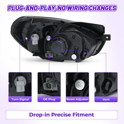 XGWZ Headlights Compatible with 2006 2007 2008 2009 2010 2011 Hyundai Accent, Passenger and Driver Side