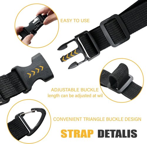 Heavy Duty Extension Cord Holder Organizer - 17 Inch Adjustable Straps with Triangle Clips | 8 Pack for Garage & Workshop