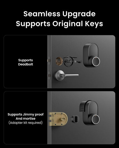 Smart Lock Ultra with Keypad,Fingerprint Door Lock, App Remote Control, Built-in WiFi Keypad Deadbolt, Auto Unlock, Waterproof&Easy Install, Supports Alexa and Google
