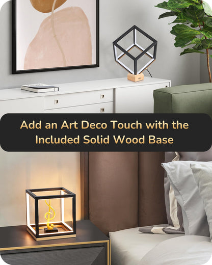 EDISHINE Modern LED Table Lamp, 3-Way Dimmable, 3000K/4500K/6000K, Black Gold, Model HLTL02VY12R