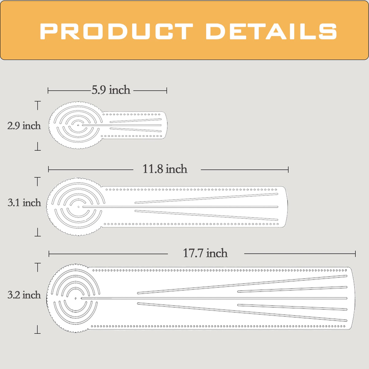 DAFENCHI 3-in-1 Mandala Ruler Tool with Holes, Mandala Dot Art Circle Maker, Compass Protractor Straight Ruler for Dot Art Geometric Mandala Pattern Design, Medium Size (30cm/12)